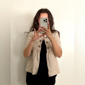 Banana Republic Zipping sweater 3/4 sleeves